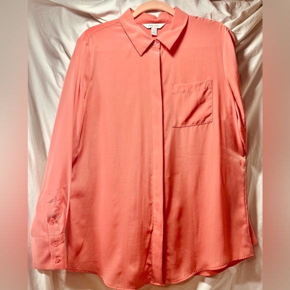 Nine West Drapey Button Down Shirt Pink - Picture 2 of 2